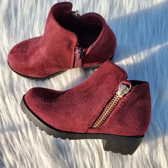Wine Ankle Booties - Picture 3 of 4
